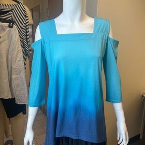 Blue Ombre Woman’s Cut Sleeve Tunic